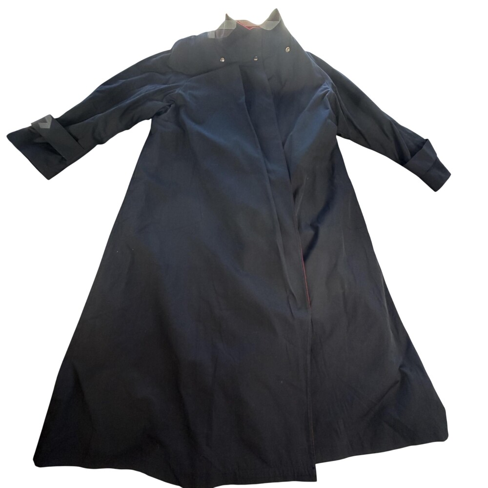 Vintage London Fog Lilani Rain Coat Womens 6 Blue Long Lined Tempo Europa Trench